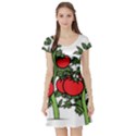 Tomato Garden Vine Plants Red Short Sleeve Skater Dress View1