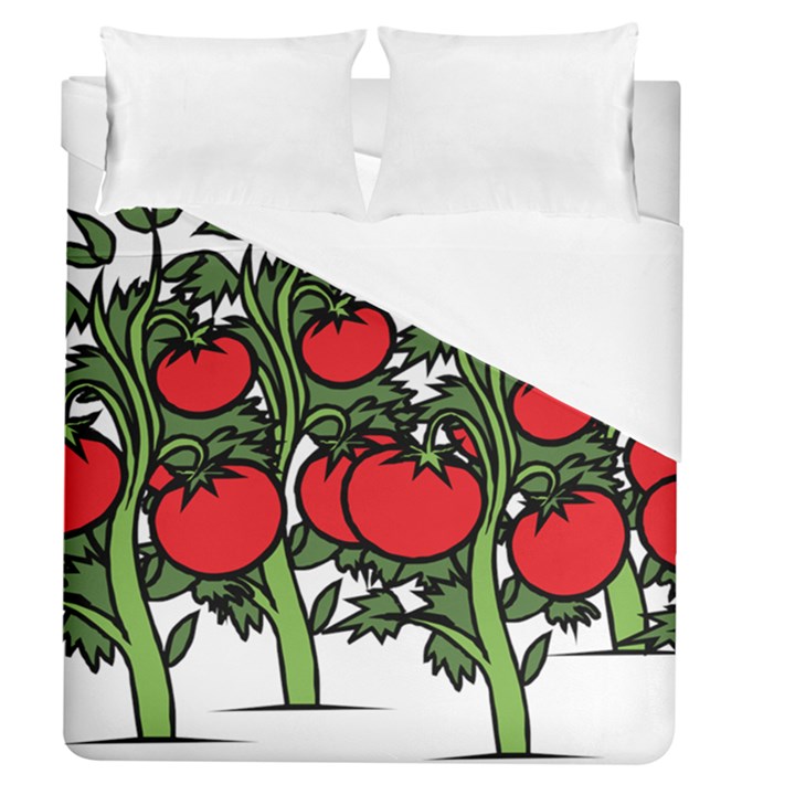 Tomato Garden Vine Plants Red Duvet Cover (Queen Size)