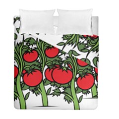 Tomato Garden Vine Plants Red Duvet Cover Double Side (full/ Double Size) by HermanTelo