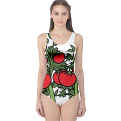 Tomato Garden Vine Plants Red One Piece Swimsuit by HermanTelo