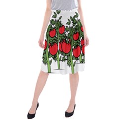 Tomato Garden Vine Plants Red Midi Beach Skirt