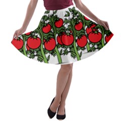 Tomato Garden Vine Plants Red A-line Skater Skirt