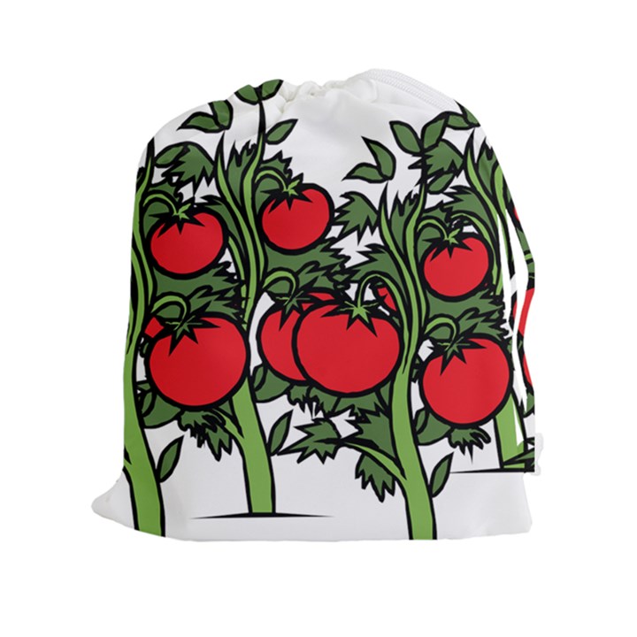 Tomato Garden Vine Plants Red Drawstring Pouch (2XL)