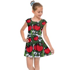 Tomato Garden Vine Plants Red Kids  Cap Sleeve Dress by HermanTelo