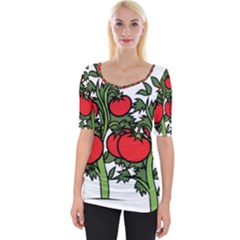 Tomato Garden Vine Plants Red Wide Neckline Tee