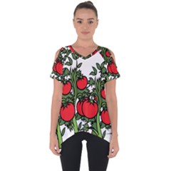 Tomato Garden Vine Plants Red Cut Out Side Drop Tee