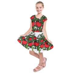 Tomato Garden Vine Plants Red Kids  Short Sleeve Dress