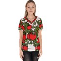 Tomato Garden Vine Plants Red Women s V-Neck Scrub Top View1