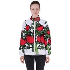 Tomato Garden Vine Plants Red Women s High Neck Windbreaker