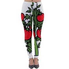 Tomato Garden Vine Plants Red Lightweight Velour Leggings by HermanTelo