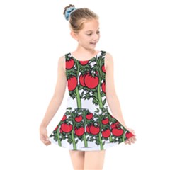 Tomato Garden Vine Plants Red Kids  Skater Dress Swimsuit by HermanTelo