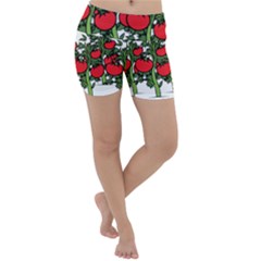 Tomato Garden Vine Plants Red Lightweight Velour Yoga Shorts