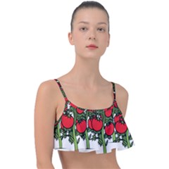 Tomato Garden Vine Plants Red Frill Bikini Top