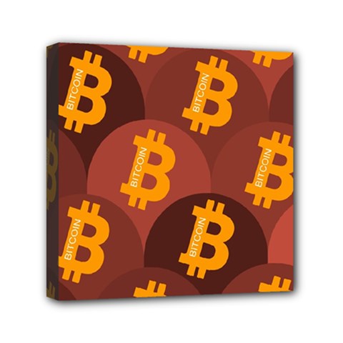 Cryptocurrency Bitcoin Digital Mini Canvas 6  X 6  (stretched)