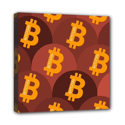 Cryptocurrency Bitcoin Digital Mini Canvas 8  X 8  (stretched)