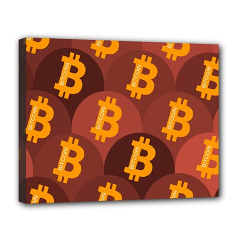 Cryptocurrency Bitcoin Digital Canvas 14  X 11  (stretched)