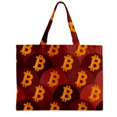 Cryptocurrency Bitcoin Digital Zipper Mini Tote Bag by HermanTelo