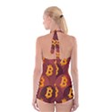 Cryptocurrency Bitcoin Digital Boyleg Halter Swimsuit  View2