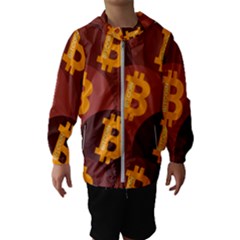 Cryptocurrency Bitcoin Digital Kids  Hooded Windbreaker by HermanTelo