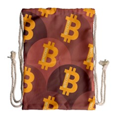 Cryptocurrency Bitcoin Digital Drawstring Bag (large) by HermanTelo