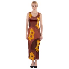 Cryptocurrency Bitcoin Digital Fitted Maxi Dress by HermanTelo