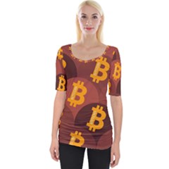 Cryptocurrency Bitcoin Digital Wide Neckline Tee