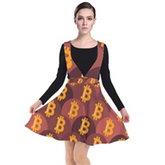 Cryptocurrency Bitcoin Digital Plunge Pinafore Dress by HermanTelo