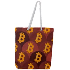 Cryptocurrency Bitcoin Digital Full Print Rope Handle Tote (large)