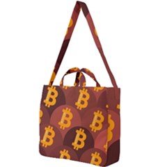 Cryptocurrency Bitcoin Digital Square Shoulder Tote Bag by HermanTelo