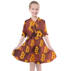 Cryptocurrency Bitcoin Digital Kids  All Frills Chiffon Dress by HermanTelo