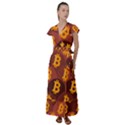 Cryptocurrency Bitcoin Digital Flutter Sleeve Maxi Dress View1