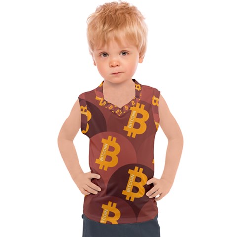 Cryptocurrency Bitcoin Digital Kids  Sport Tank Top by HermanTelo