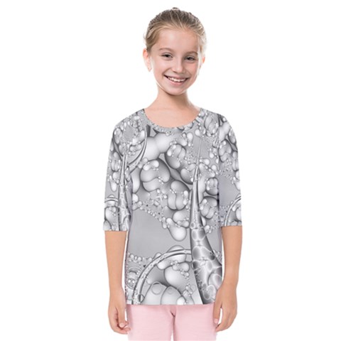 Illustrations Entwine Fractals Kids  Quarter Sleeve Raglan Tee by HermanTelo