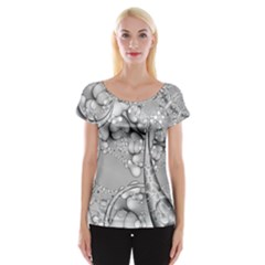 Illustrations Entwine Fractals Cap Sleeve Top by HermanTelo