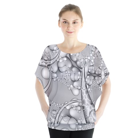 Illustrations Entwine Fractals Batwing Chiffon Blouse by HermanTelo