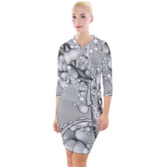 Illustrations Entwine Fractals Quarter Sleeve Hood Bodycon Dress by HermanTelo