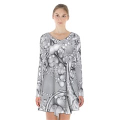 Illustrations Entwine Fractals Long Sleeve Velvet V-neck Dress