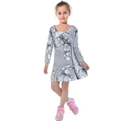 Illustrations Entwine Fractals Kids  Long Sleeve Velvet Dress by HermanTelo