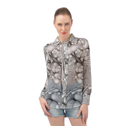 Illustrations Entwine Fractals Long Sleeve Chiffon Shirt by HermanTelo