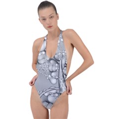 Illustrations Entwine Fractals Backless Halter One Piece Swimsuit