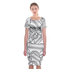 Phone Communication Technology Classic Short Sleeve Midi Dress by HermanTelo