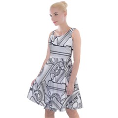 Phone Communication Technology Knee Length Skater Dress