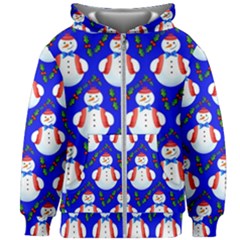 Seamless Snow Cool Kids  Zipper Hoodie Without Drawstring