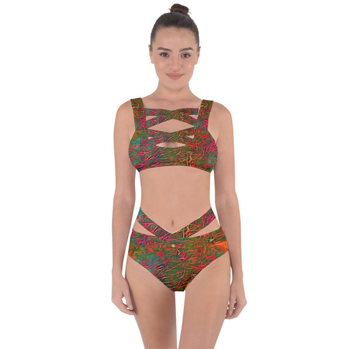 Background Pattern Texture Bandaged Up Bikini Set 