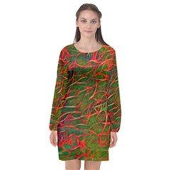 Background Pattern Texture Long Sleeve Chiffon Shift Dress  by HermanTelo