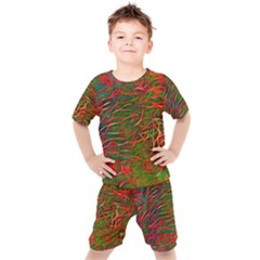 Background Pattern Texture Kids  Tee And Shorts Set