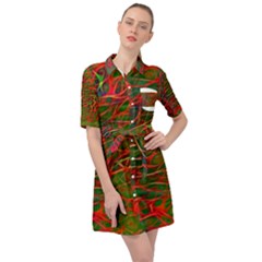 Background Pattern Texture Belted Shirt Dress by HermanTelo