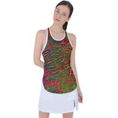 Background Pattern Texture Racer Back Mesh Tank Top