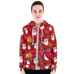 Santa Clause Women s Zipper Hoodie by HermanTelo