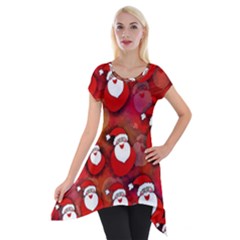 Santa Clause Short Sleeve Side Drop Tunic by HermanTelo